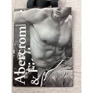 Iconic Abercrombie & Fitch Black & White Paper Shopping Bag W/Handles*Gay*Sexy